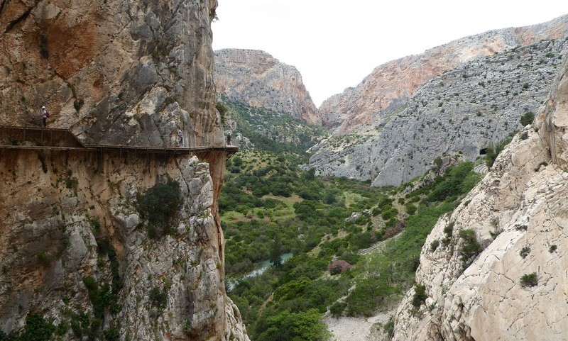 Caminito del Rey. 100 meter hoog