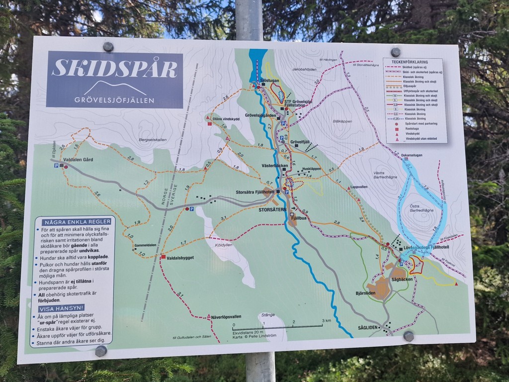 wandelroute Barfredshågna Runt op infobord - wandelen in Långfjället