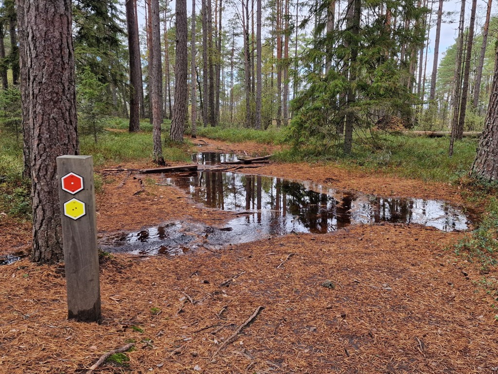 Wandelen in Småland - Routepaaltje Store Mosse Nationaal Park