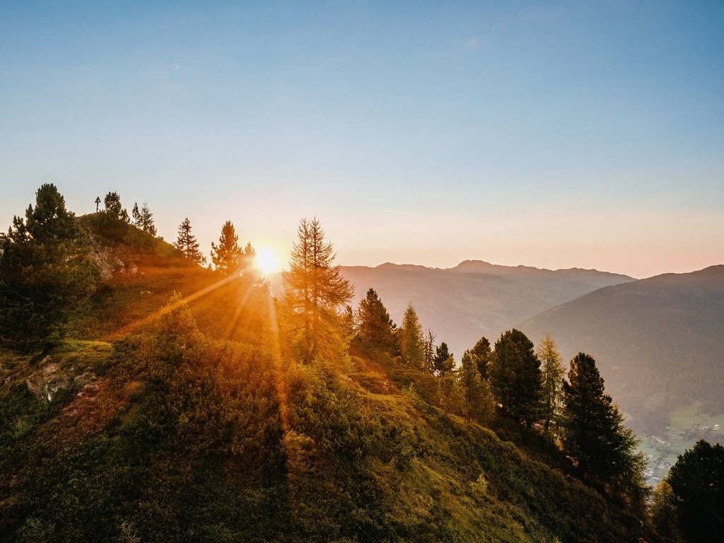 zonsopgang in Wildkogel-Arena