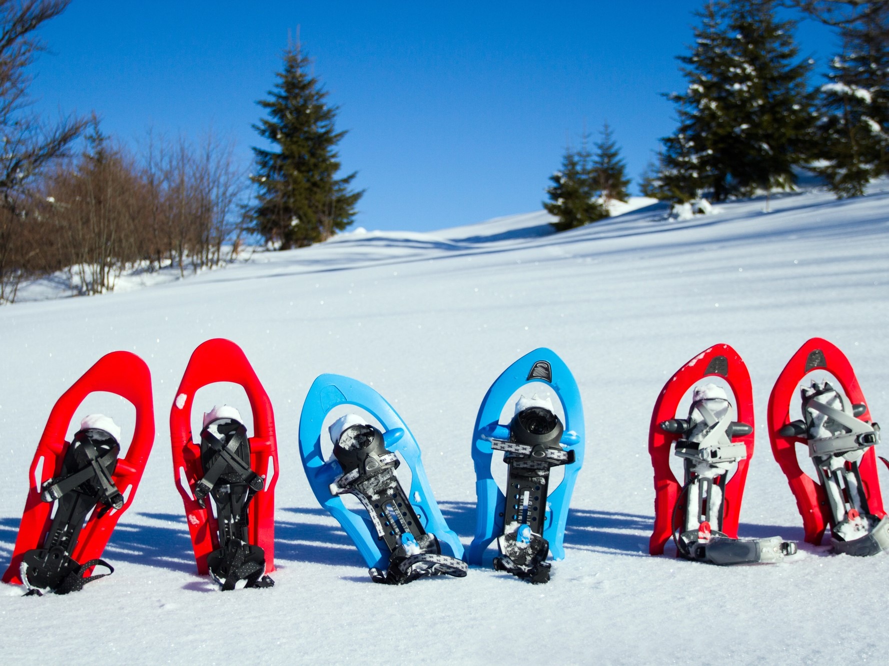 sneeuwschoenen in de sneeuw